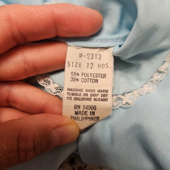 Sale 🎉🥳 4/$25 or $10 VTG Baby Girl Top in Light Blue Size 12 M - Picture 4 of 5